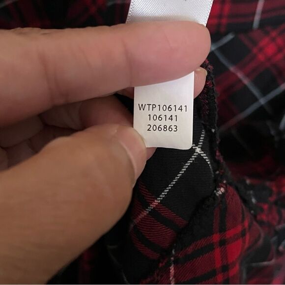 J. Jill Cotton Red, Black, White Plaid Long Sleeve Button Front Shirt Top Size M - Picture 13 of 13